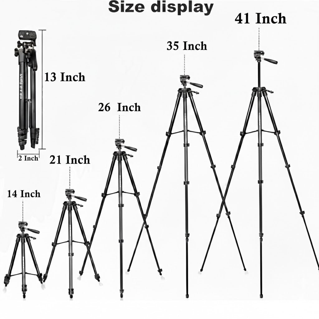 EYUVAA Aluminium Tripod Stand for Mobile with Bluetooth Remote| Extendable 41 Inch/105CM, 360° Rotatable Phone Holder Mount with Handle| Compatible with All Smartphones, DSLR Cameras & Ring Lights