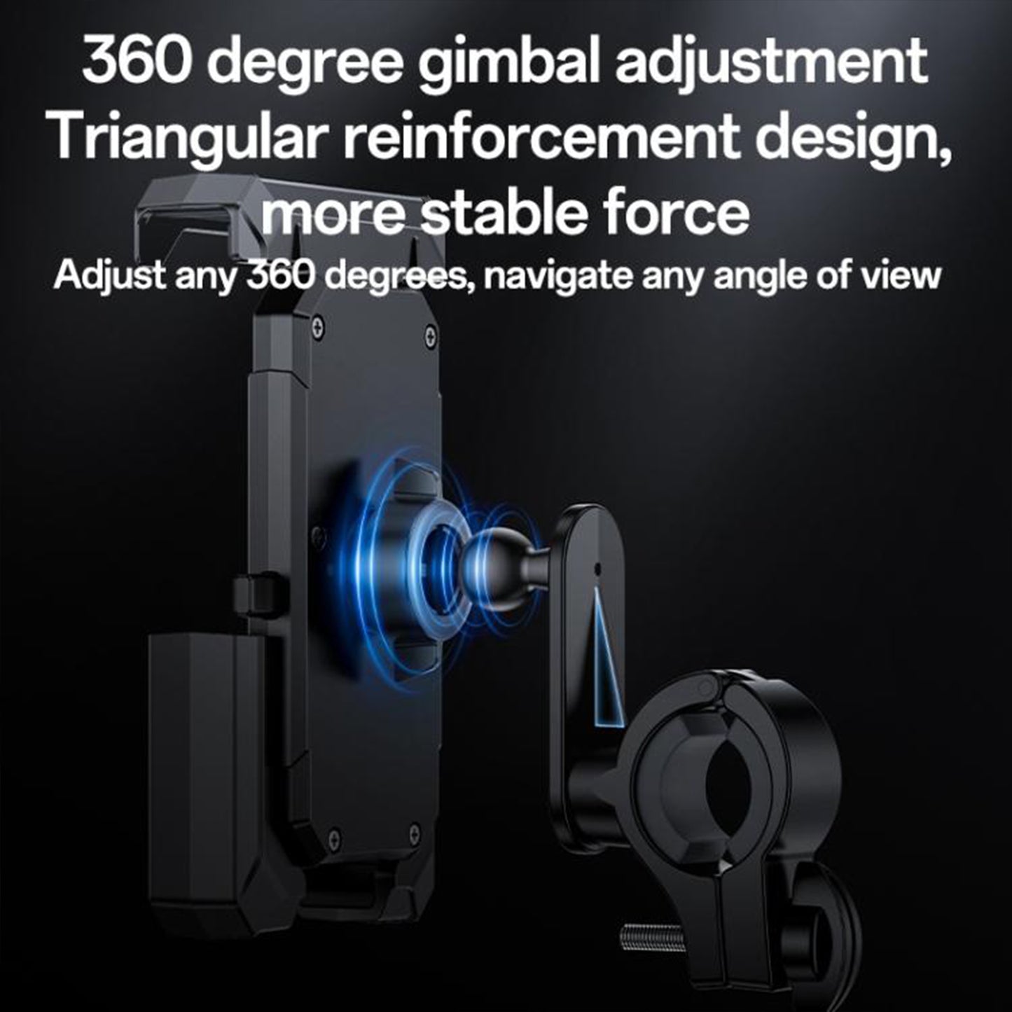 EYUVAA Mobile Phone Holder for Bike Handlebar, Adjustable 360° Rotation Phone Mount, Heavy-Duty Anti-Shakeproof Mobile Stand for Bicycle, Motorcycle, Scooters