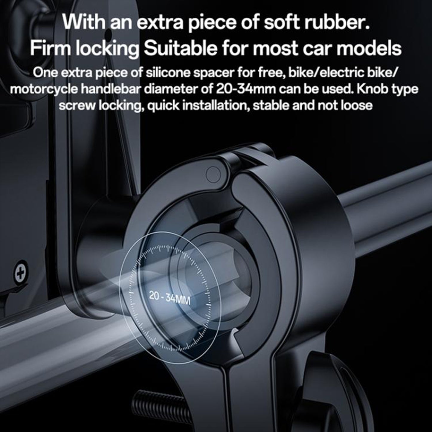 EYUVAA Mobile Phone Holder for Bike Handlebar, Adjustable 360° Rotation Phone Mount, Heavy-Duty Anti-Shakeproof Mobile Stand for Bicycle, Motorcycle, Scooters