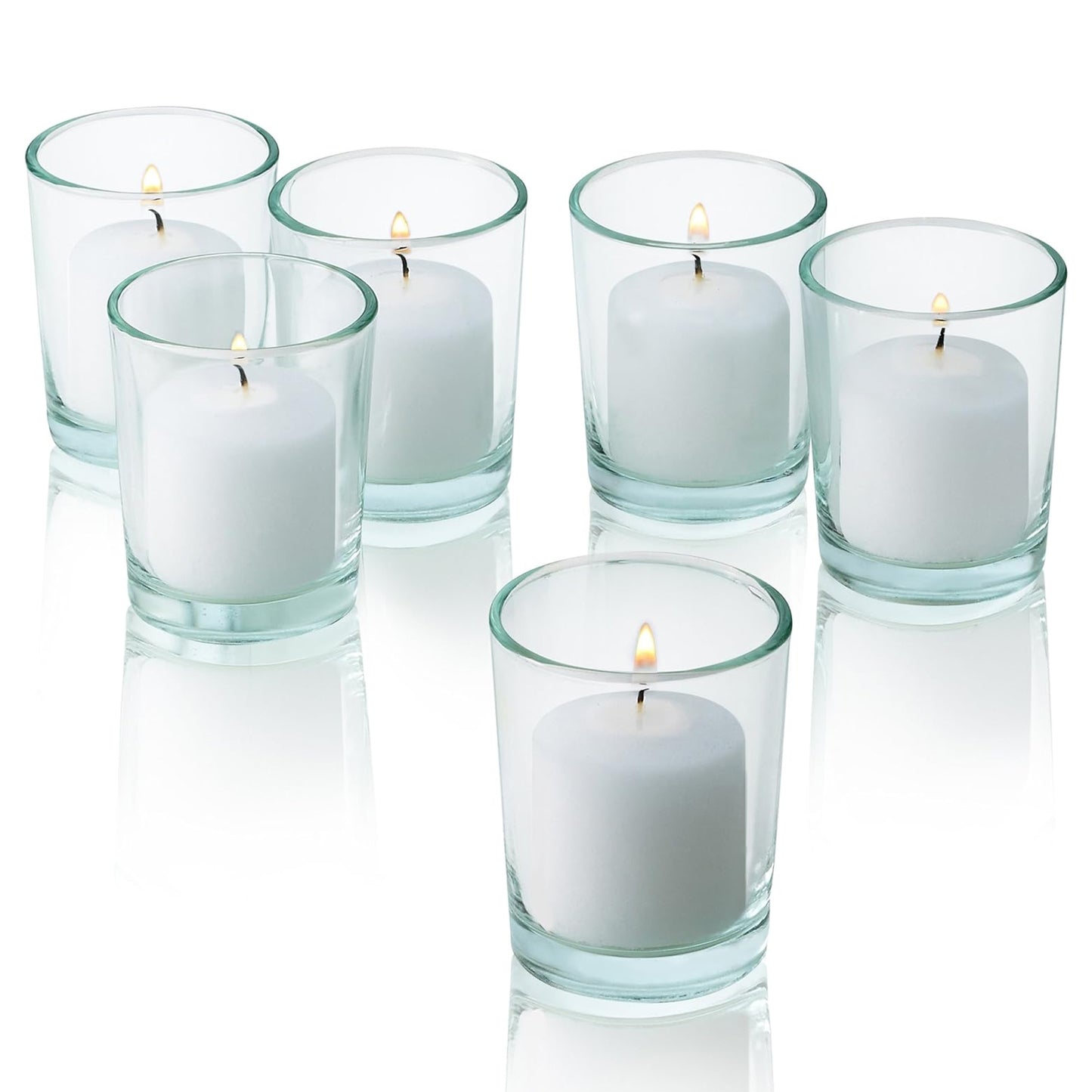 Unscented White Votive Candles,6 Hour Burn Time 1.5'' Diameter Candle For Diwali, Weddings, Parties, Spas and Decorations (Pack of 25)