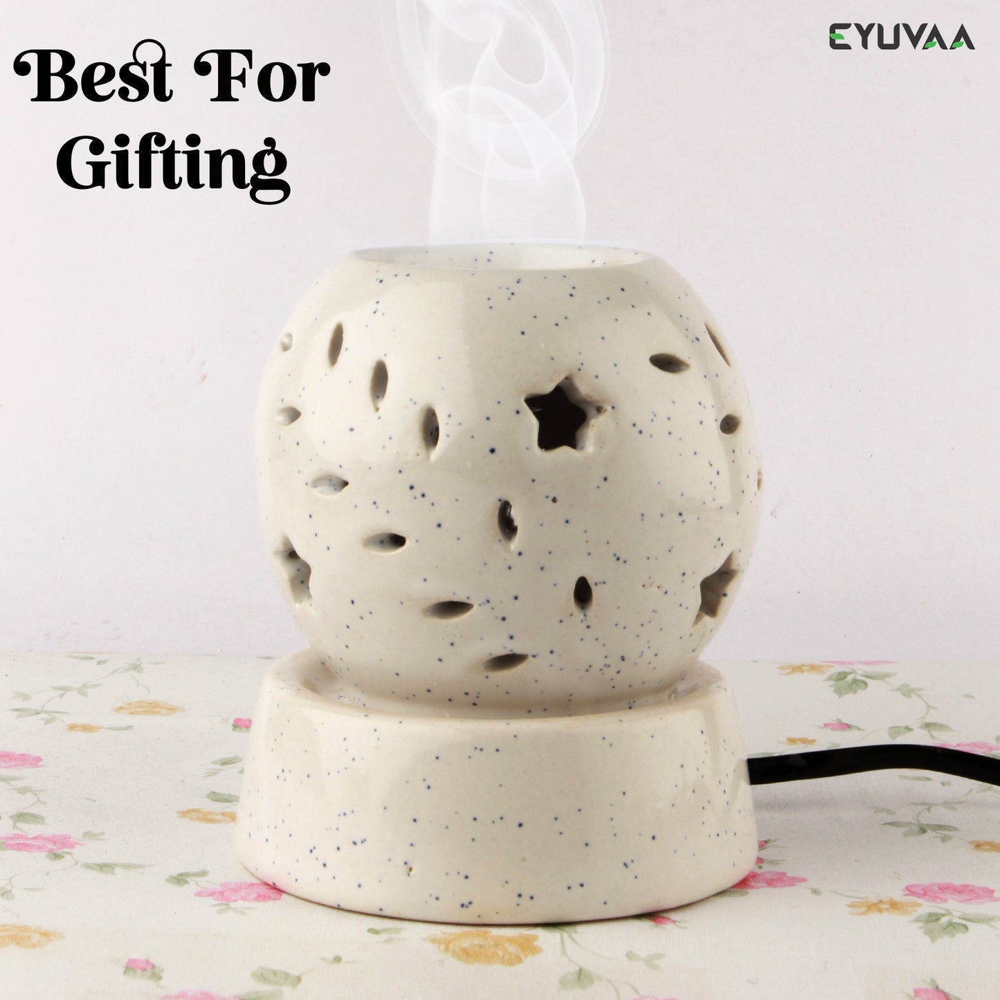 Star-Shaped Electric Aroma Diffuser for Home Fragrance, Night Lamp, Aromatherapy Ceramic Diffuser|Diffuser Set for Room Fragrance with 10ml Essential Oil