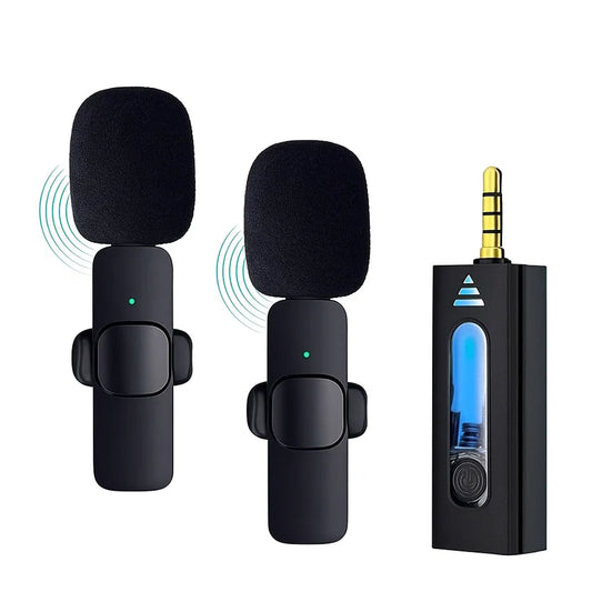 EYUVAA K-35 Dual Wireless Collar Mic 3.5mm Plug & Play Lavalier Microphone for DSLR, YouTube, Interview, Vlogging & Live Streaming