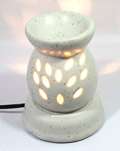 Electric Matki Shaped Ceramic Aroma Diffuser And Oil Burner For Aromatherapy (WHITE)