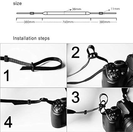 CHAMPKIA Camera Belt, Adjustable Strap DSLR Camera Neck Strap Belt Long Film Camera Shoulder Belt Compatible with DSLR, SLR Cameras Work for Men & Women