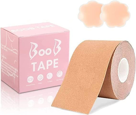 Boob Tape with 2 Nipple Pasties for Women Breast Lift Tape Bob Tape Bra