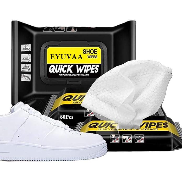 EYUVAA Shoe Cleaning Wipes,Instant Stain & Dirt Remover Sneaker Cleaner Wipes,Travel-Friendly Multi-Purpose Disposable Shoe Shine for White Sneakers, Boots, Leather & Sports Shoes