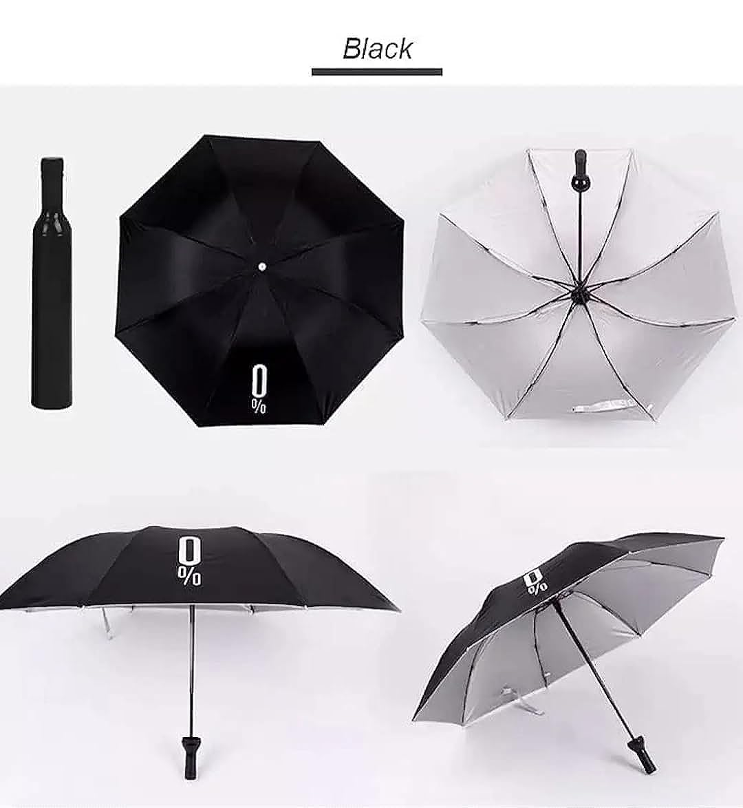 EYUVAA Bottle Shape Mini Compact Foldable Umbrella with Plastic Case Manual Lift Folding Portable Umbrella with Bottle Cover for UV Protection & Rain