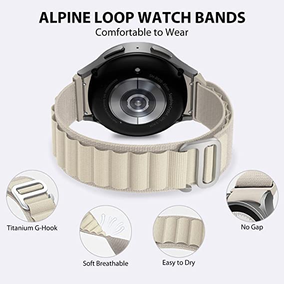 Nylon removal watch Strap Alpine Loop Compatible for Watch Band 25cm, Rugged with Metal Hook, Compatible with all Watch Series