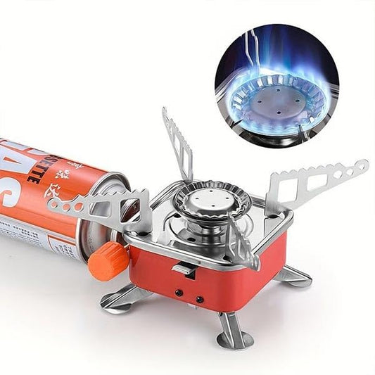 EYUVAA Alloy Steel Portable Camping Stove for Travel Lightweight Backpack Butane Gas Burner,Compact Cooking Stove,Small Foldable Gas Stove for Hiking,Outdoor Cooking,and Camping