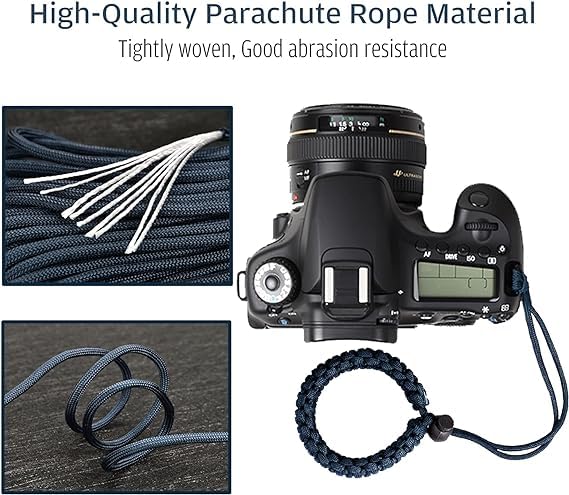 CHAMPKIA Paracord Camera Wrist Strap, Camera Belt, Hand Grip Strap, Braided Camera Hand Grip Wrist Adjustable hand strap for DSLR Camera, SLR cameras, Binoculars, Digital Camera