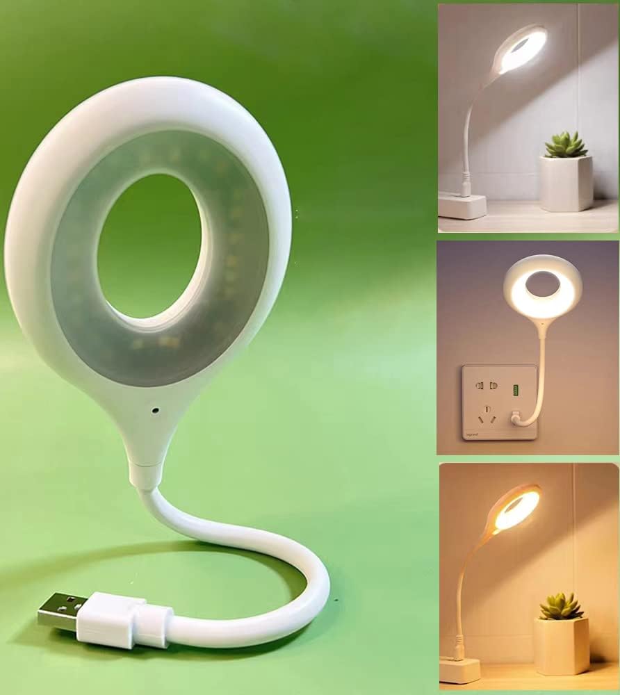 USB Voice Control Night Light For Laptop, Lightweight Smart LED Reading Lamp  Small Led Reading With Flexible Goose Neck