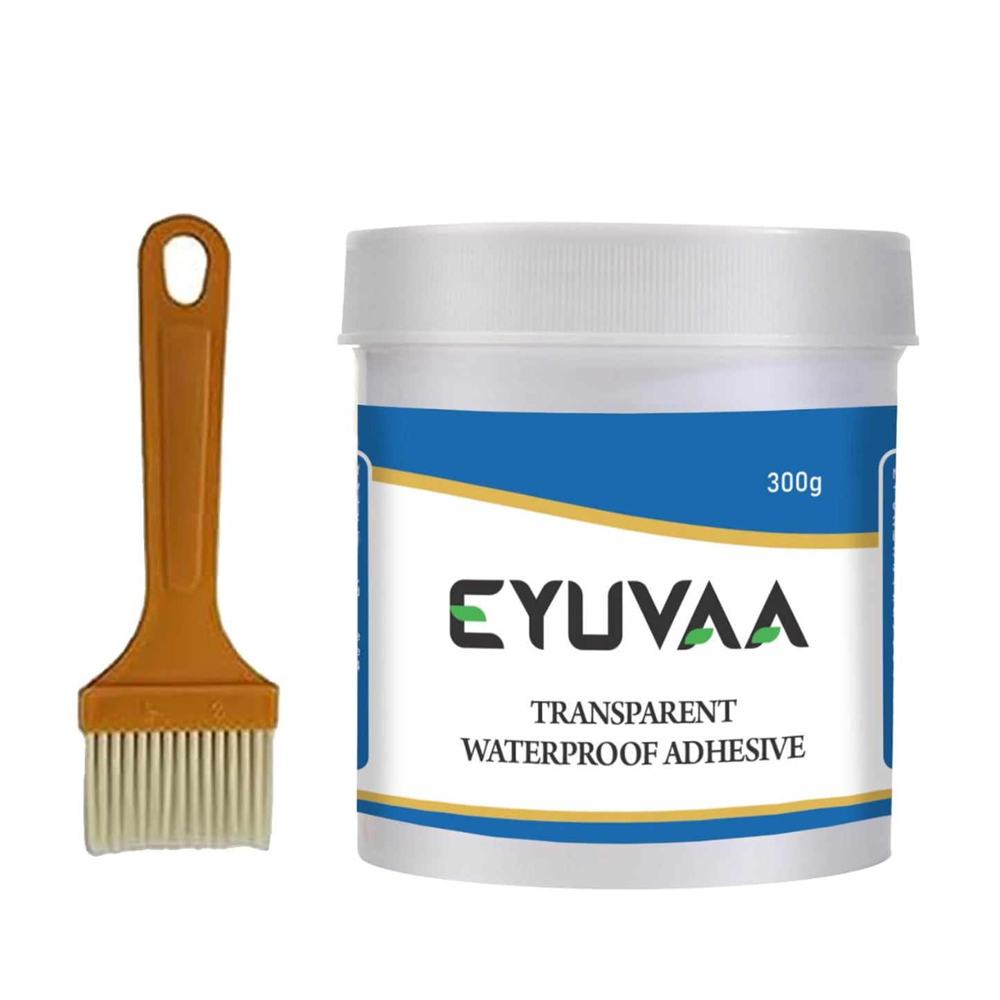 EYUVAA Waterproof Crack Seal Agent with Brush, Transparent Waterproof Glue for Leakage, Invisible Roof Waterproofing Leak Repair Adhesive Solution for Walls, Tiles, Pipes & Gaps