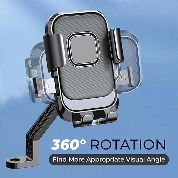 EYUVAA Universal Motorcycle Mobile Phone Holder | 360° Rotatable, Shockproof & Anti-Slip Handlebar Mount | One-Hand Quick Release for 4.7”-7” Smartphones Holder for Bikes & Scooters