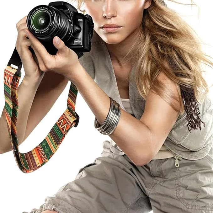 CHAMPKIA Camera Belt, Adjustable Strap DSLR Camera Neck Strap Belt Long Film Camera Shoulder Belt Compatible with DSLR, SLR Cameras Work for Men & Women