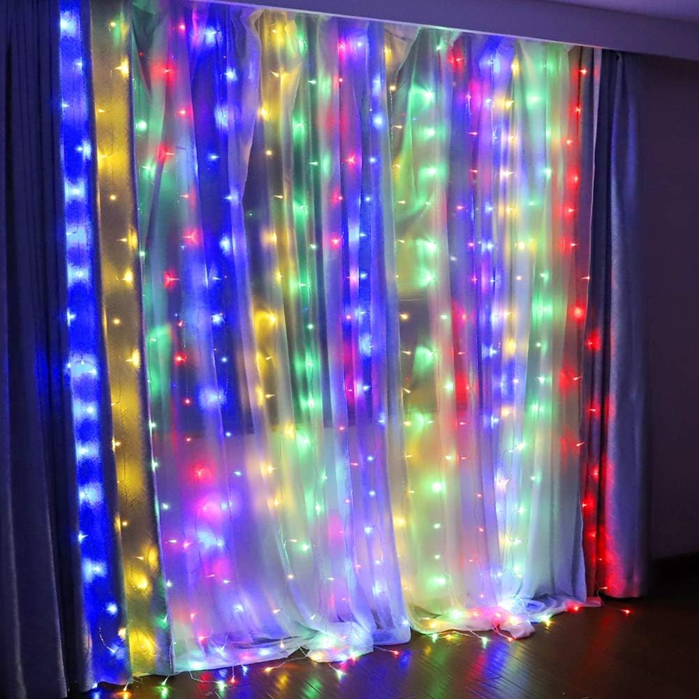 Fairy Curtain String Light 300 LED 10ftX10ft 30V 8 Modes Diwali Lights for Home Decoration, Patio, Lawn Outdoor Indoor Wall Decoration Lights (Multicolor)