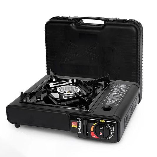 EYUVAA Portable Gas Stove for Travel with Carrying Case| Dual Fuel Camping Stove for LPG & Butane Cylinder| Compact Cooking Stove for Indoor, Outdoor Camping, Hiking & Emergency Use