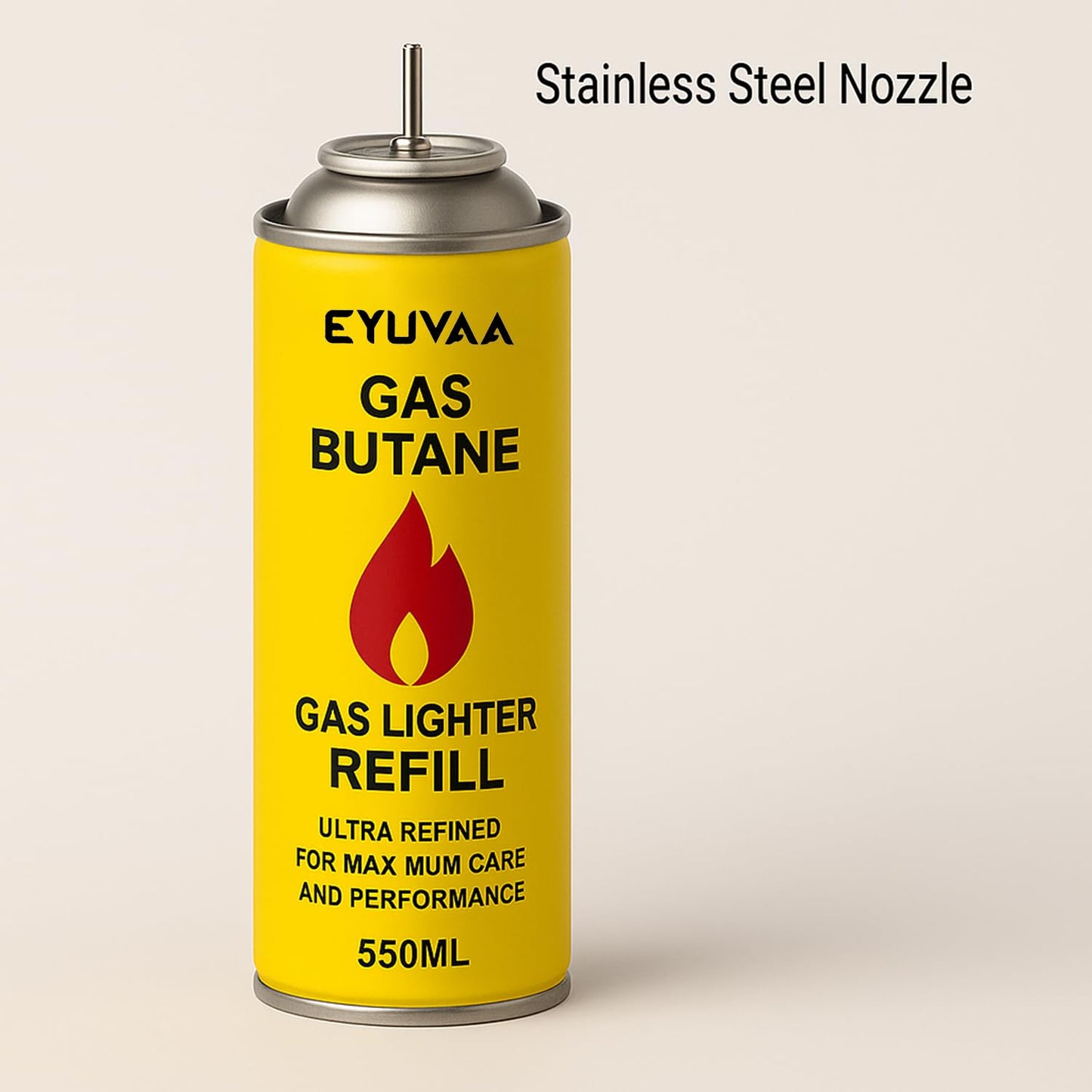EYUVAA Aluminium Gas Lighter Refill Can| Long Nozzle Butane Fuel for Lighters, Torches, Outdoor, Candle & Other Gas Lighters Equipment