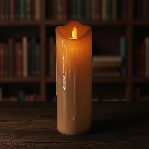 DECOVAA Dripping LED Pillar Candles| Smokeless Battery Operated Flickering Candle Lights| Flameless Tea Light, Decorative Candles for Home Decor, Diwali, Christmas & Festive Décor