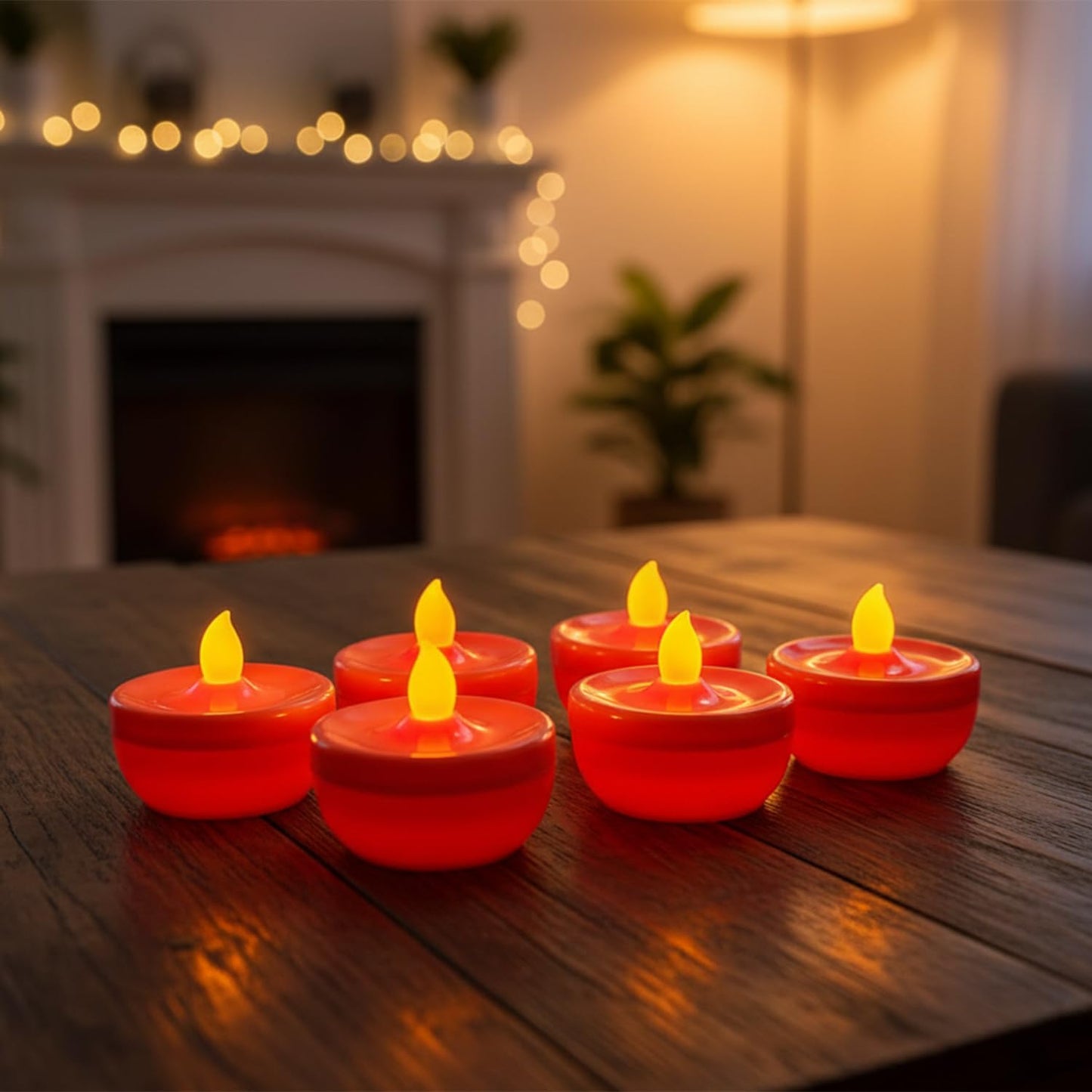 EYUVAA LED Tealight Candles, Battery Operated Flameless Tea Lights, Warm White Decorative LED Candles for Diwali Decoration, Wedding Centerpiece, Pooja Room, Party & Home Décor Lighting