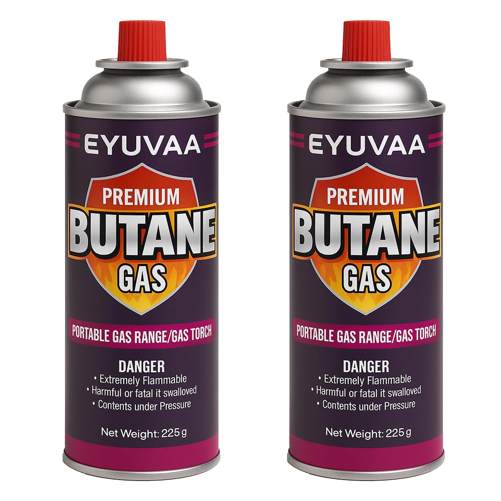 EYUVAA Alloy Steel  Portable Butane Gas Refill Fuel Can,Premium Liquefied Fuel For Outdoor Camping Butane Gas Canisters For Stoves.
