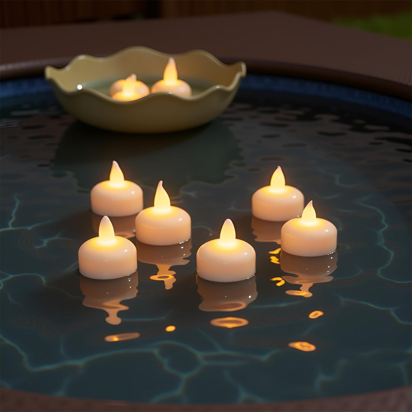 EYUVAA Floating LED Tealight Candles, Battery Operated, Water-Activated, Flameless & Smokeless, Romantic Home Décor, Diwali, Wedding, Party, Festival, Indoor & Outdoor Use