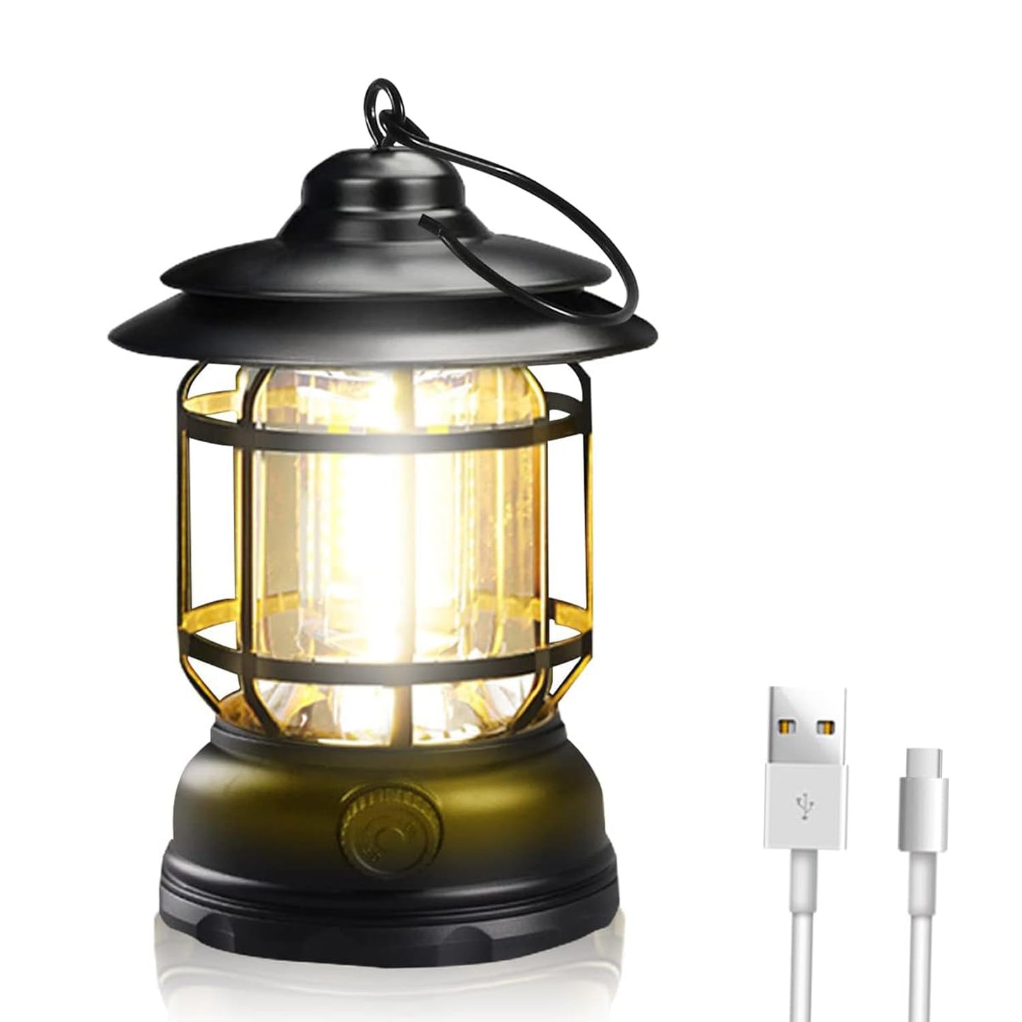 EYUVAA LED Rechargeable Camping Lantern| USB Powered Vintage LED Camping Light, Waterproof and Dimmable Lamp for Outdoor, Hiking, Tent, Home and Emergency Use