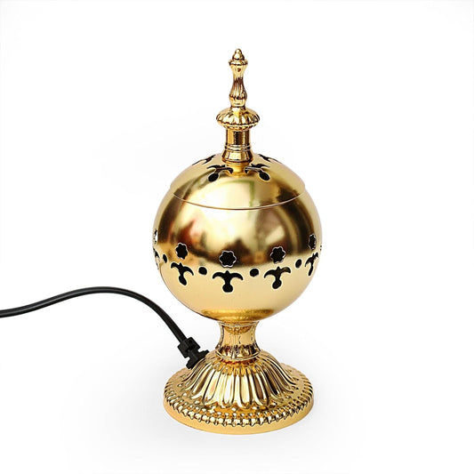 EYUVAA Brass Electrical Camphor Burner| Incense Burner| Kapoor Dani| Aroma Diffuser and Kapoor Burner with Night Lamp for Home, Office, Yoga, Meditation, Aromatherapy Décor