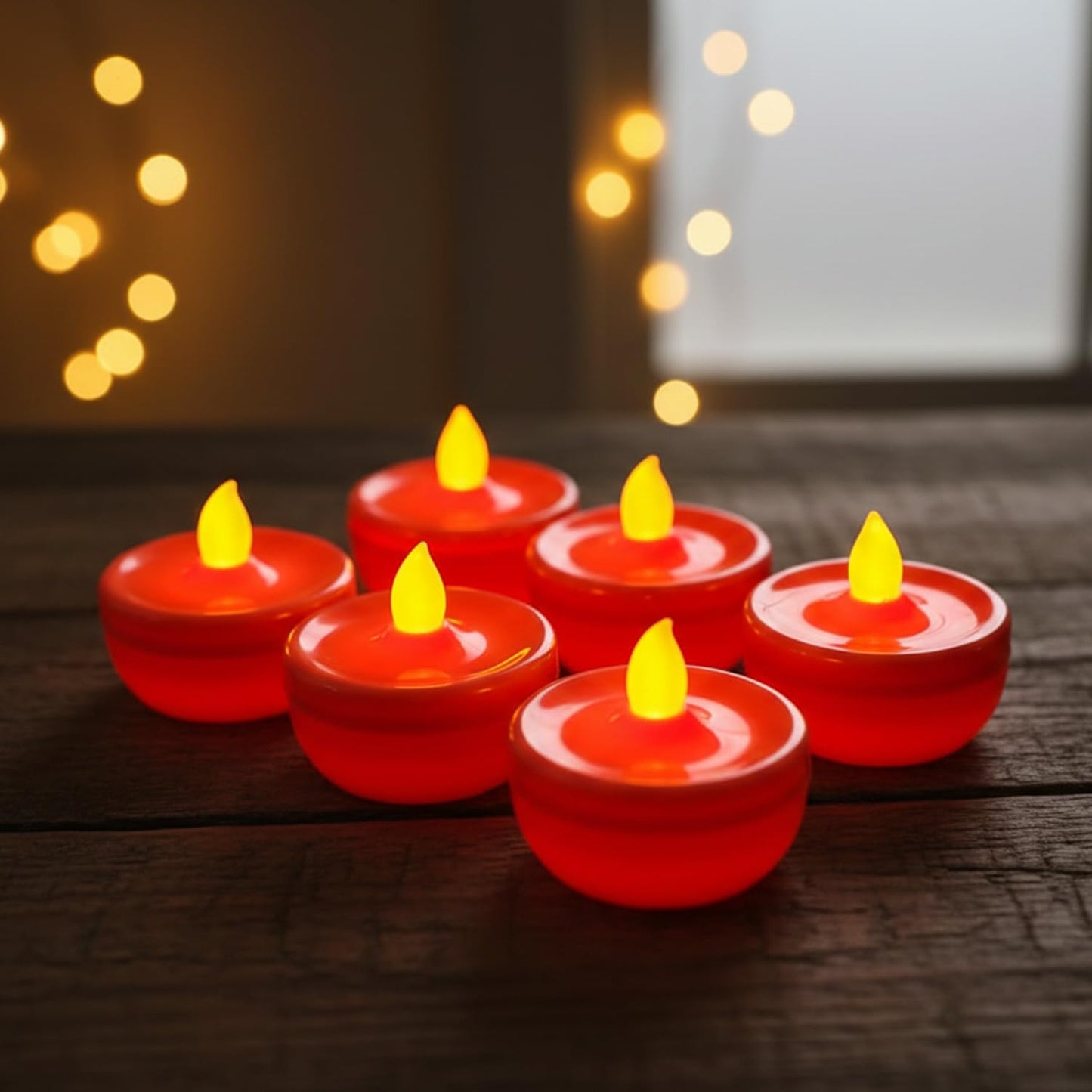 EYUVAA LED Tealight Candles, Battery Operated Flameless Tea Lights, Warm White Decorative LED Candles for Diwali Decoration, Wedding Centerpiece, Pooja Room, Party & Home Décor Lighting