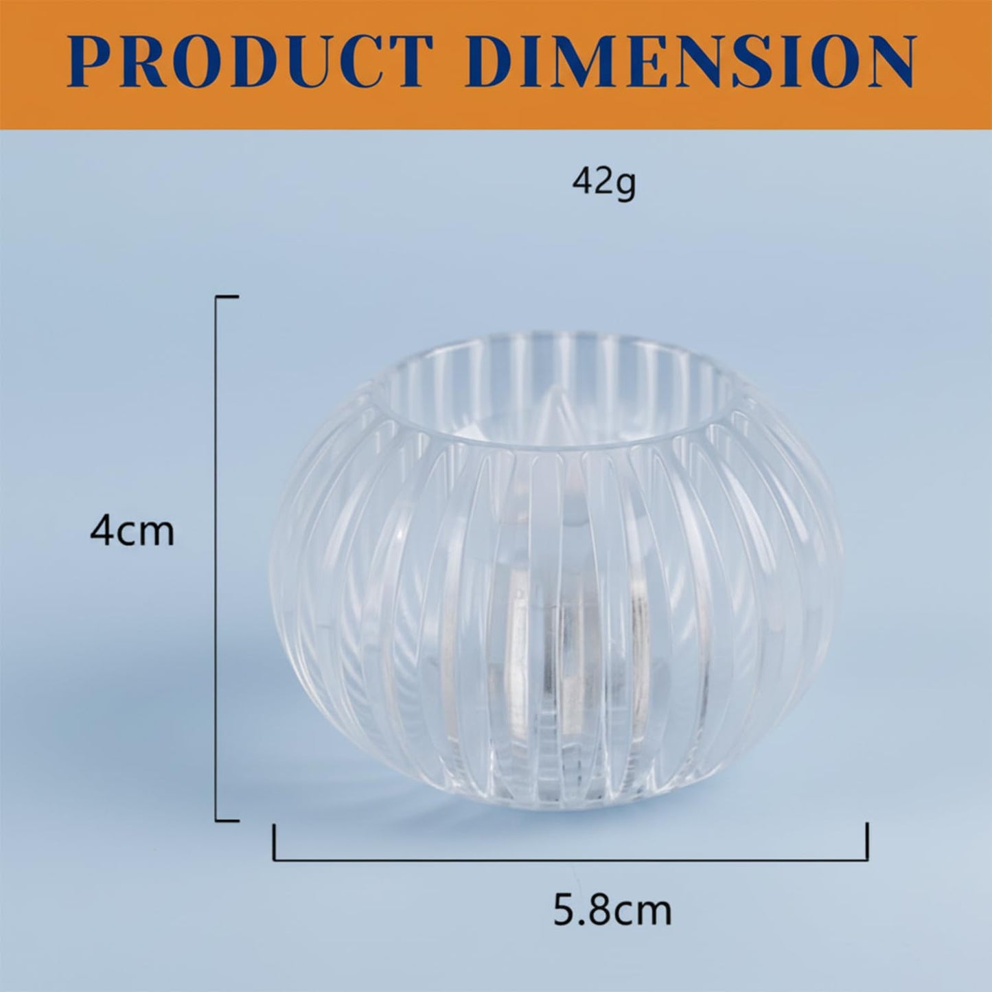 EYUVAA Flameless LED Tea Light Candle with Ribbed Crystal Acrylic Design, Battery Operated Smokeless Flickering Tealight for Home Décor, Diwali, Wedding & Home Decoration