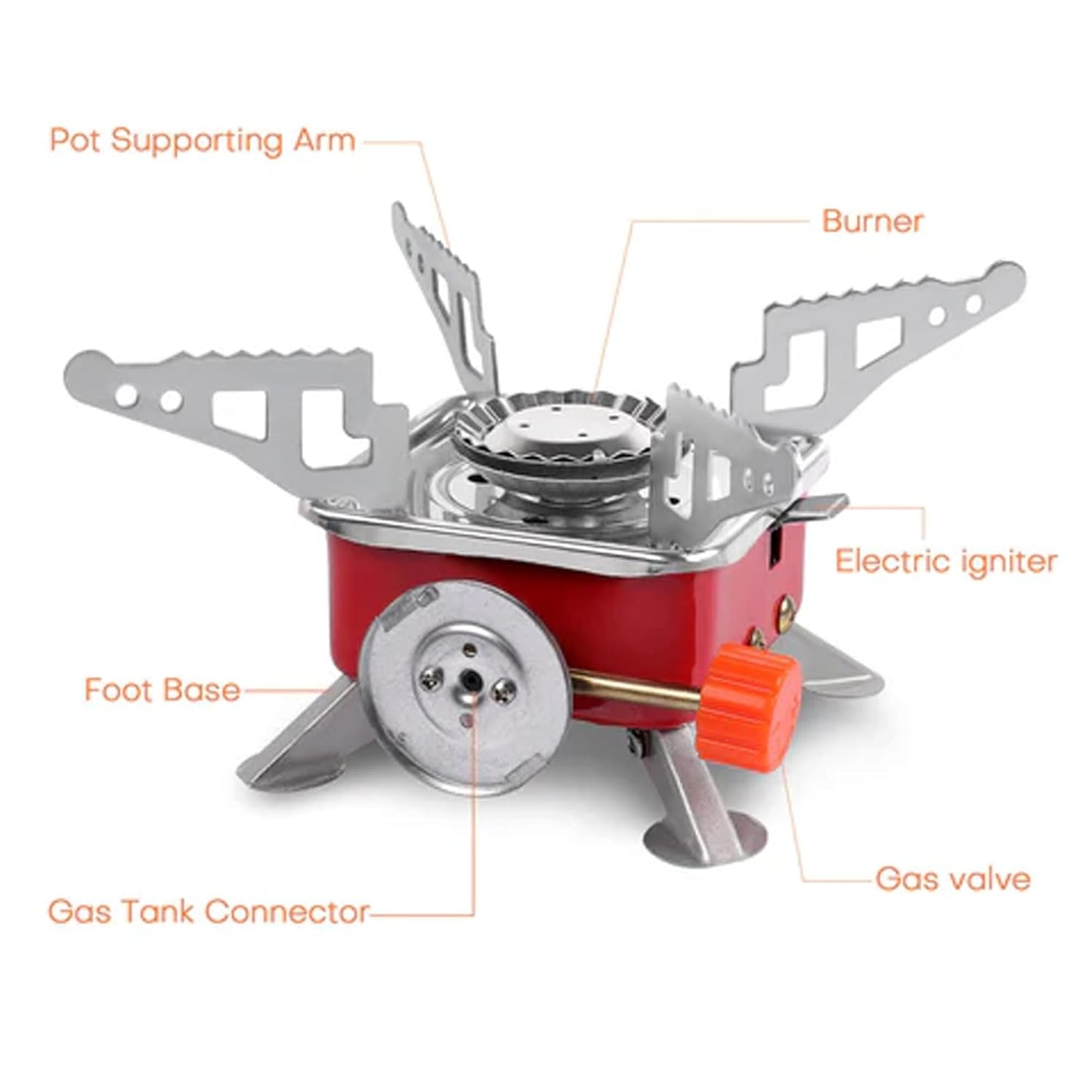 EYUVAA Alloy Steel Portable Camping Stove for Travel Lightweight Backpack Butane Gas Burner,Compact Cooking Stove,Small Foldable Gas Stove for Hiking,Outdoor Cooking,and Camping
