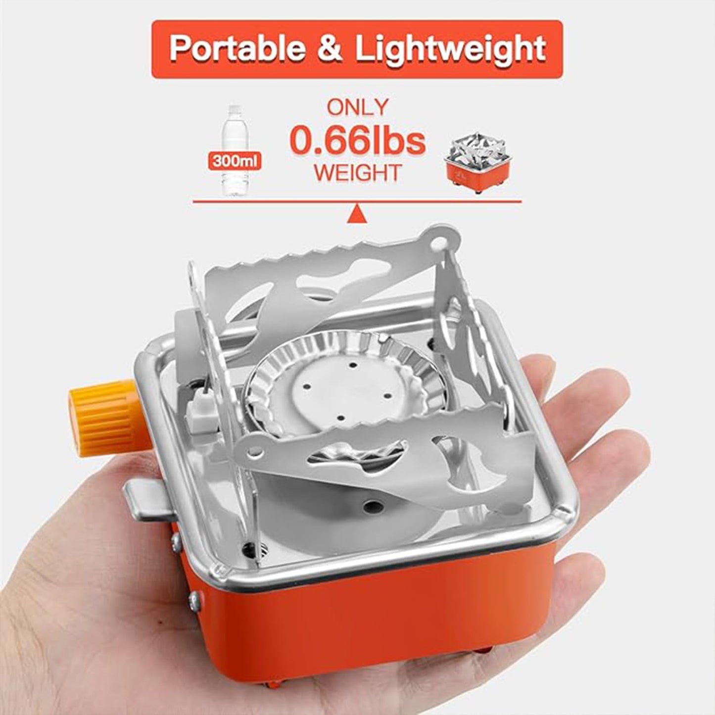 EYUVAA Alloy Steel Portable Gas Stove for Travel with Butane Gas Cylinder, Folding Furnace Outdoor Camping Stove, Lightweight Gas Burner