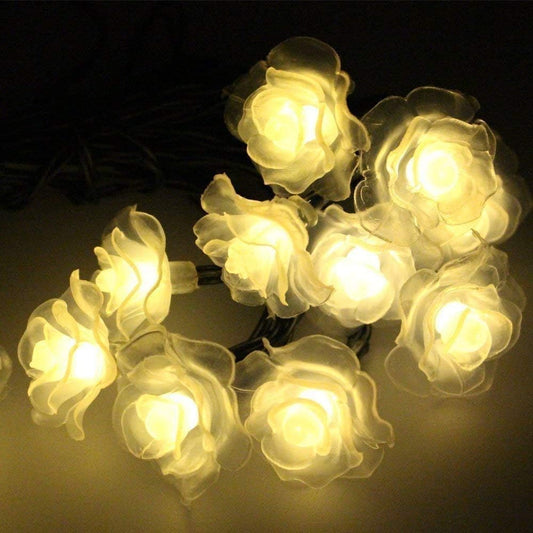14 LED Waterproof Flower Fairy Lights for Home Decoration, Diwali Decoration String (14 Feet) (Warm White)