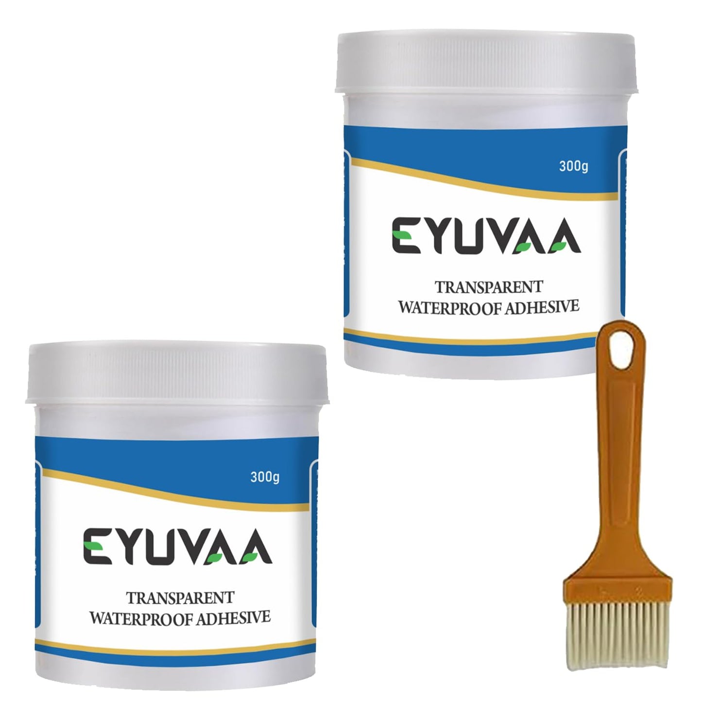EYUVAA Waterproof Crack Seal Agent with Brush, Transparent Waterproof Glue for Leakage, Invisible Roof Waterproofing Leak Repair Adhesive Solution for Walls, Tiles, Pipes & Gaps