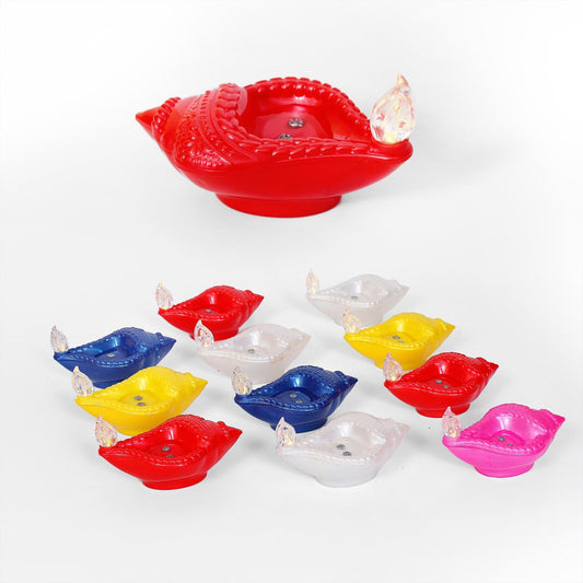 EYUVAA Shankh Water Sensor Diya, Flameless & Smokeless LED Candle, Eco Friendly Decorative Diyas Light, Battery Operated LED Diya for Diwali, Festivals, Office & Home Decoration