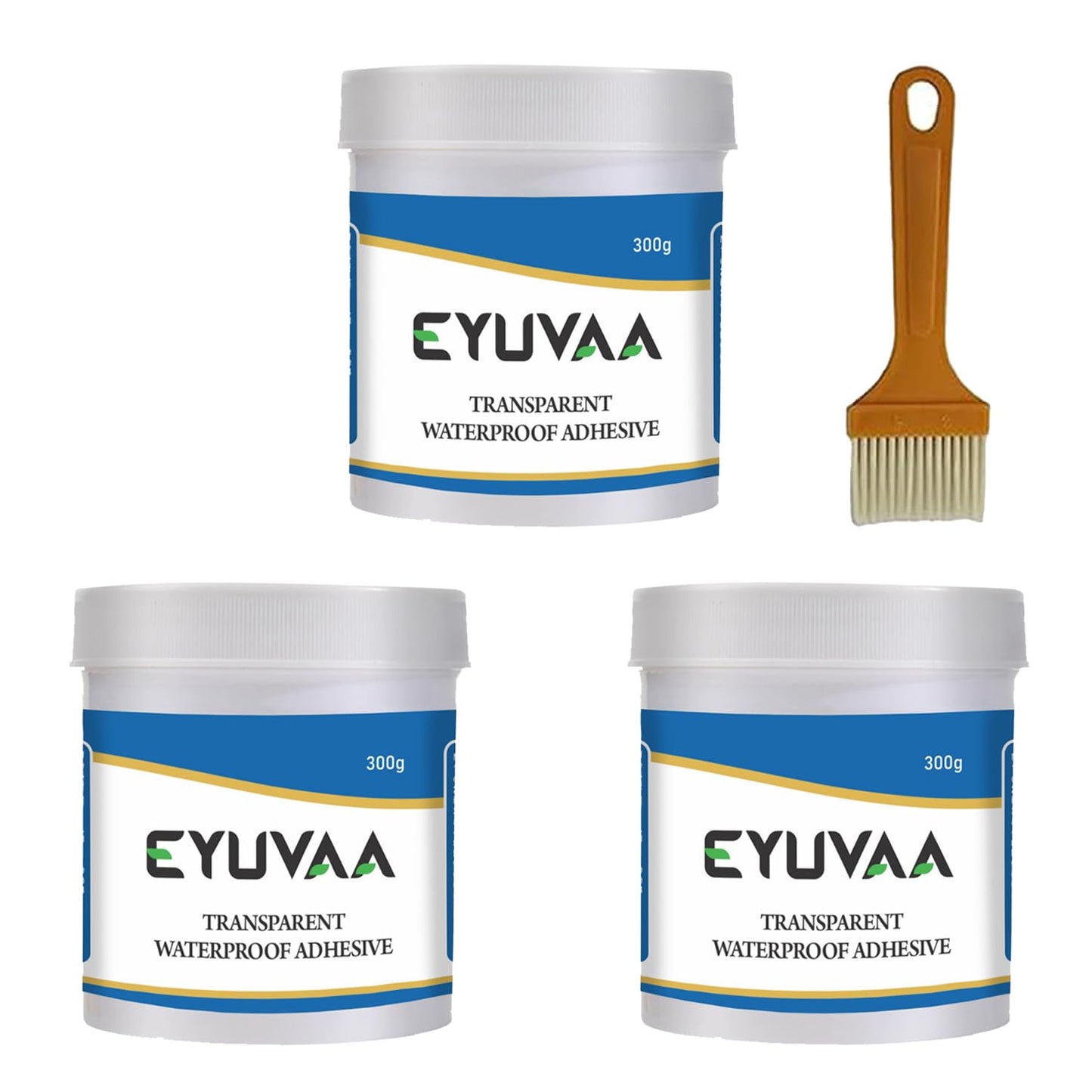 EYUVAA Waterproof Crack Seal Agent with Brush, Transparent Waterproof Glue for Leakage, Invisible Roof Waterproofing Leak Repair Adhesive Solution for Walls, Tiles, Pipes & Gaps