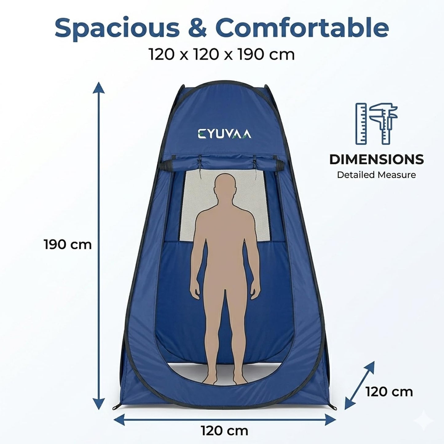 EYUVAA Pop Up Privacy Tent for Changing Clothes, Portable Dressing Room for Women, Foldable Camping Shower and Outdoor Changing Room, Polyester Silver Coated Toilet Tent with Carry Bag