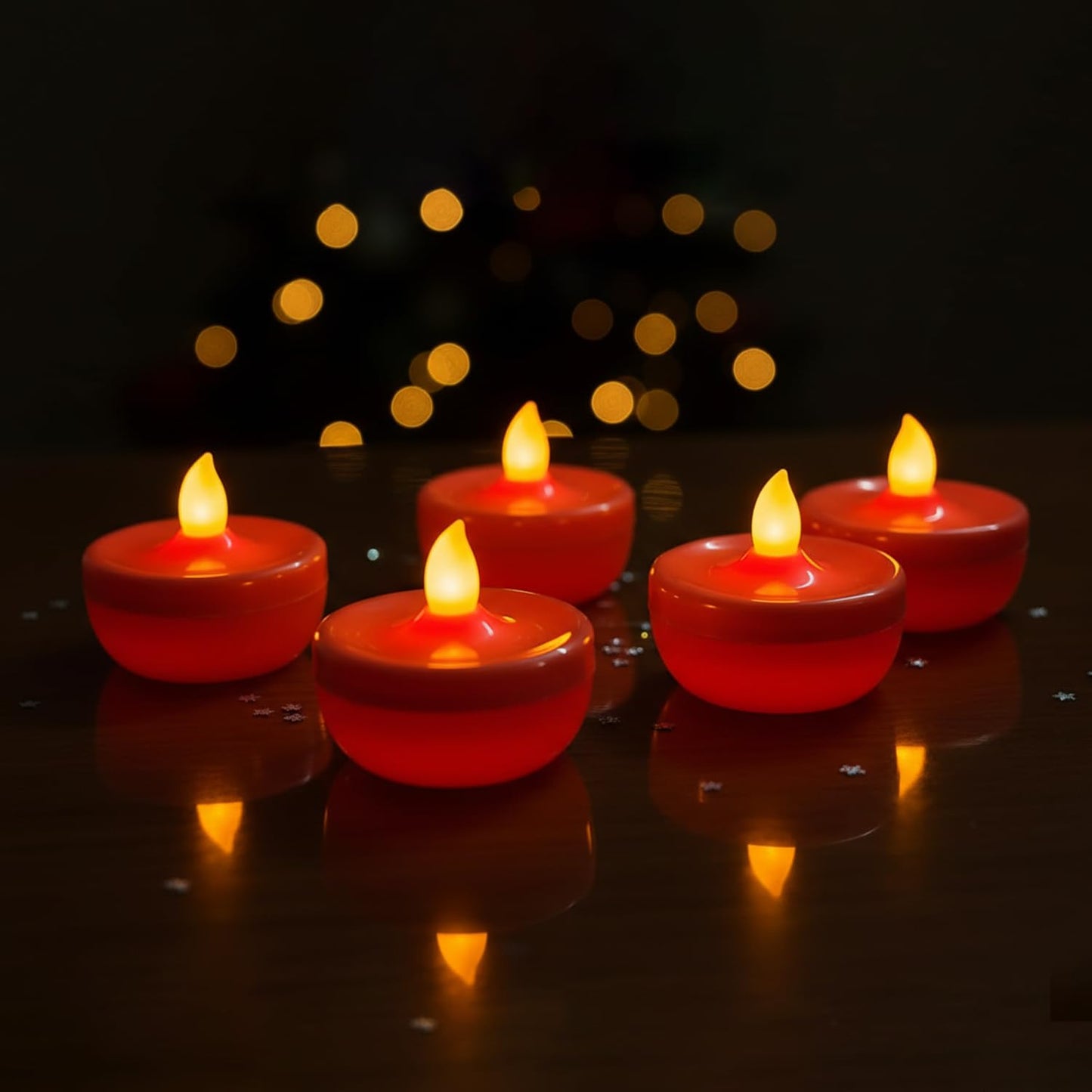 EYUVAA LED Tealight Candles, Battery Operated Flameless Tea Lights, Warm White Decorative LED Candles for Diwali Decoration, Wedding Centerpiece, Pooja Room, Party & Home Décor Lighting