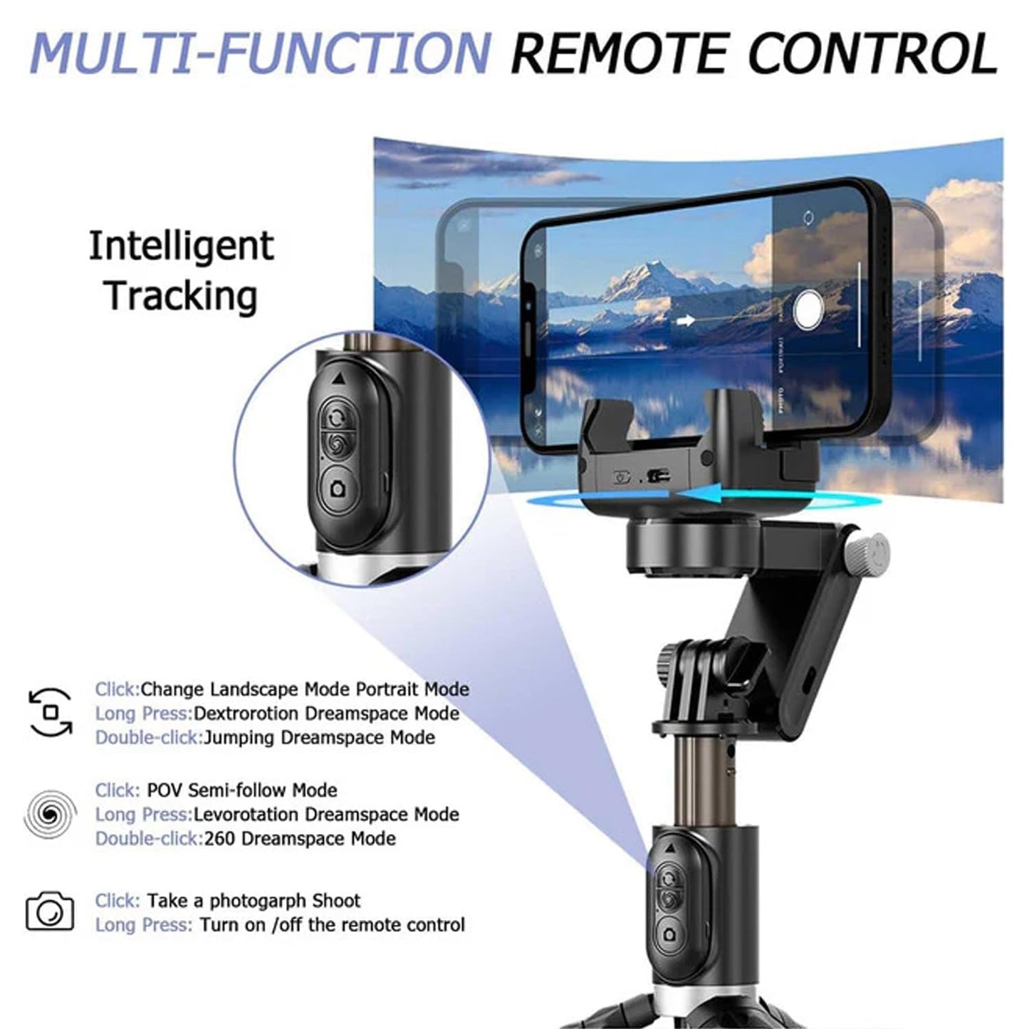 CHAMPKIA 360° Smart Shooting Gimbal with Face & Object Tracking,Auto-Rotation Tripod Stand, Rechargeable Battery & Glowing Lights, Ideal for Vlogging, Live Streaming & Video Calls