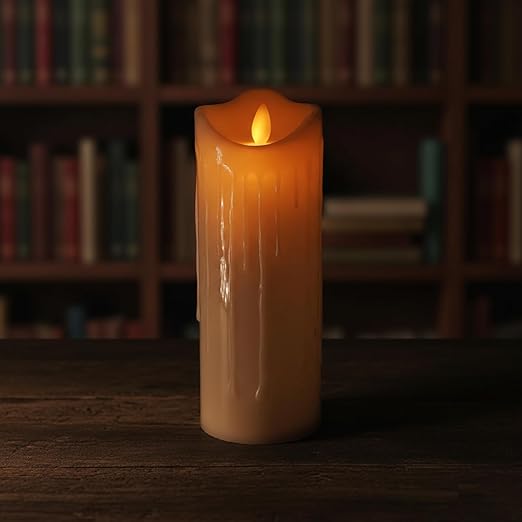 DECOVAA Dripping LED Pillar Candles| Smokeless Battery Operated Flickering Candle Lights| Flameless Tea Light, Decorative Candles for Home Decor, Diwali, Christmas & Festive Décor