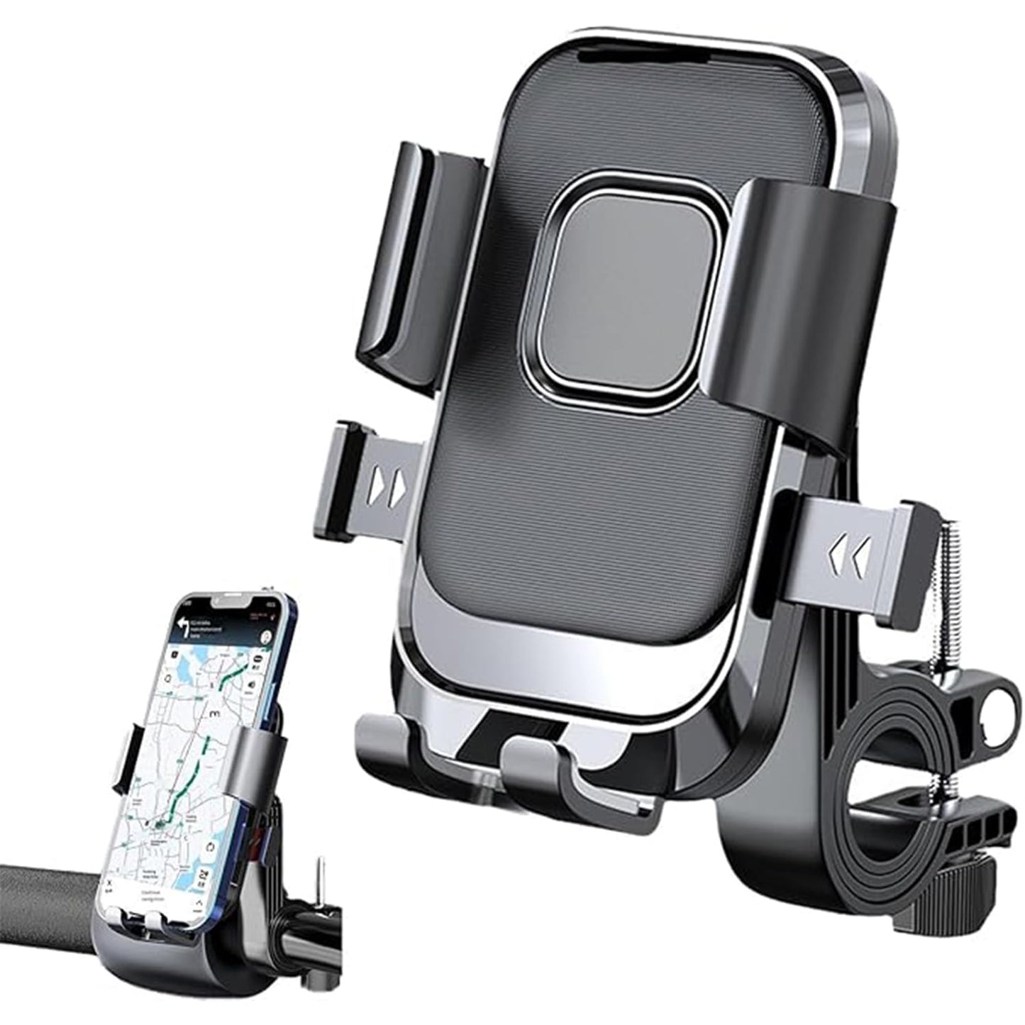 EYUVAA Universal Mobile Holder for Bikes with One Click Locking Phone Holder 360° Rotation Phone Mount Anti-Slip and Adjustable Angle for Motorcycles, Bicycles, E-Bikes, Scooters