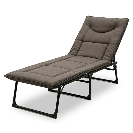 EYUVAA Folding Recliner Bed for Adults,5-Position Adjustable Folding Bed,Heavy Duty 150KG Capacity Metal Frame Camping Cot,Foldable Sleeping Bed for Home, Office, & Travel Use