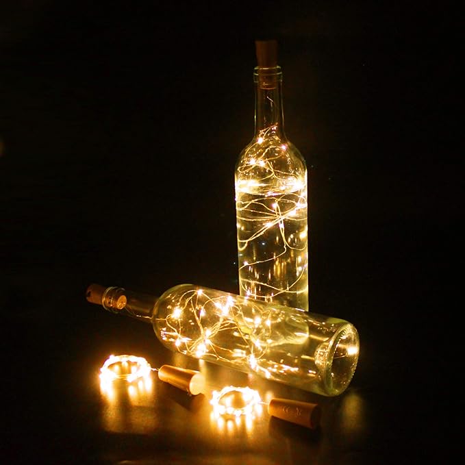 Cork Light 20 Led Wine Bottle light Copper Wire String Lights 1.5 m Battery Operated (Warm White)