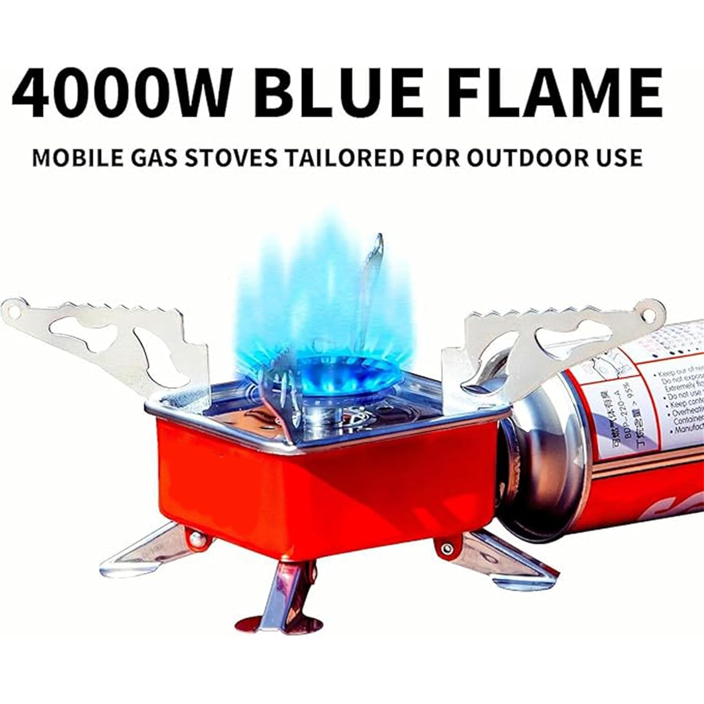 EYUVAA Alloy Steel Portable Gas Stove for Travel with Butane Gas Cylinder, Folding Furnace Outdoor Camping Stove, Lightweight Gas Burner