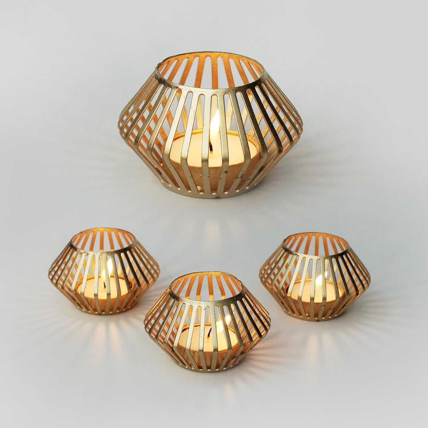 EYUVAA  Metal Tealight Candle Holder, Elegant and Durable Decorative Stand for Pillar and Votive Candles, Diwali Decoration Tea Light Holder for Home Decor & Gifting Iteam