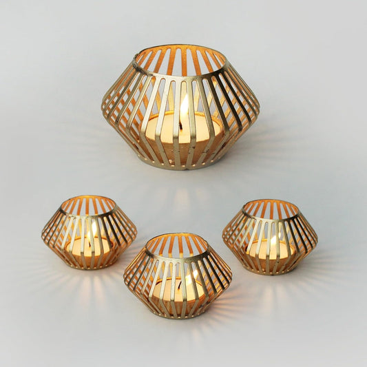 EYUVAA  Metal Tealight Candle Holder, Elegant and Durable Decorative Stand for Pillar and Votive Candles, Diwali Decoration Tea Light Holder for Home Decor & Gifting Iteam