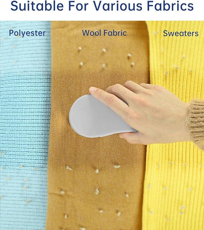 Electric Lint Remover for Cloth with Stainless Steel 3-Leaf Blades Fabric Shaver for Woollen Clothes, Sweater Shaver for Removing Fuzz and Pill from Sweater, Carpets, Curtains