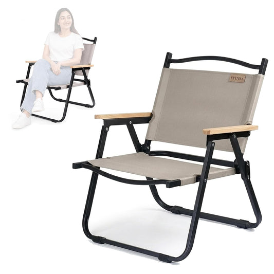EYUVAA Foldable Camping Chair for Adults,Portable Outdoor Chair with Oxford Fabric,Heavy Duty Metal Frame,150KG Load Capacity,Compact Folding Chair for Camping,Beach & Picnic (Random Color)
