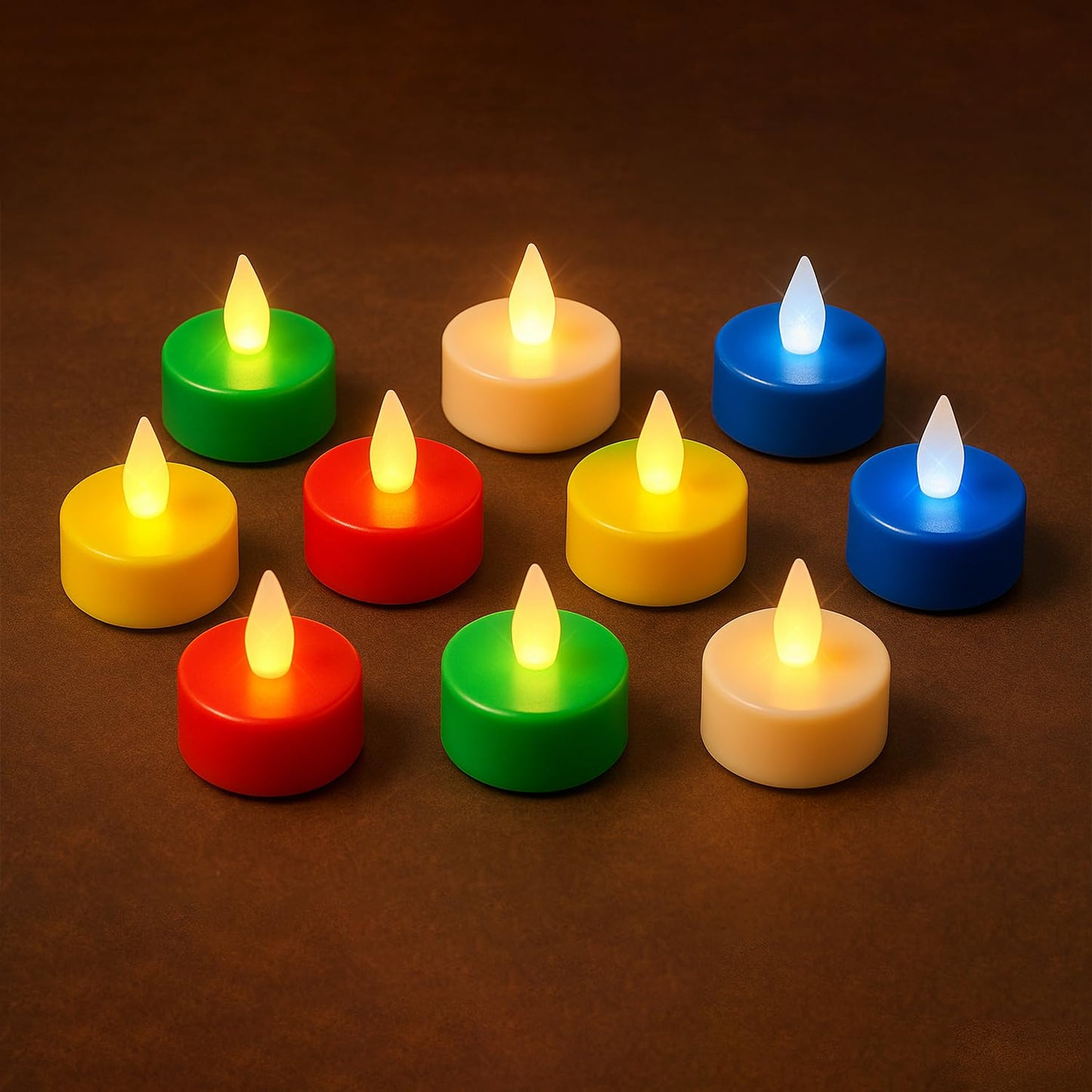 EYUVAA Flickering Effect Flameless Candles, Battery Operated Tealight Smokeless Decorative Candles for Home, Diwali and Wedding Decoration