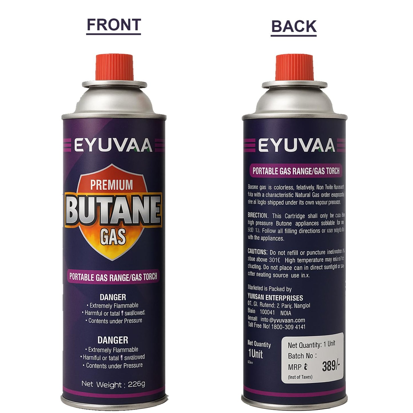 EYUVAA Alloy Steel  Portable Butane Gas Refill Fuel Can,Premium Liquefied Fuel For Outdoor Camping Butane Gas Canisters For Stoves.