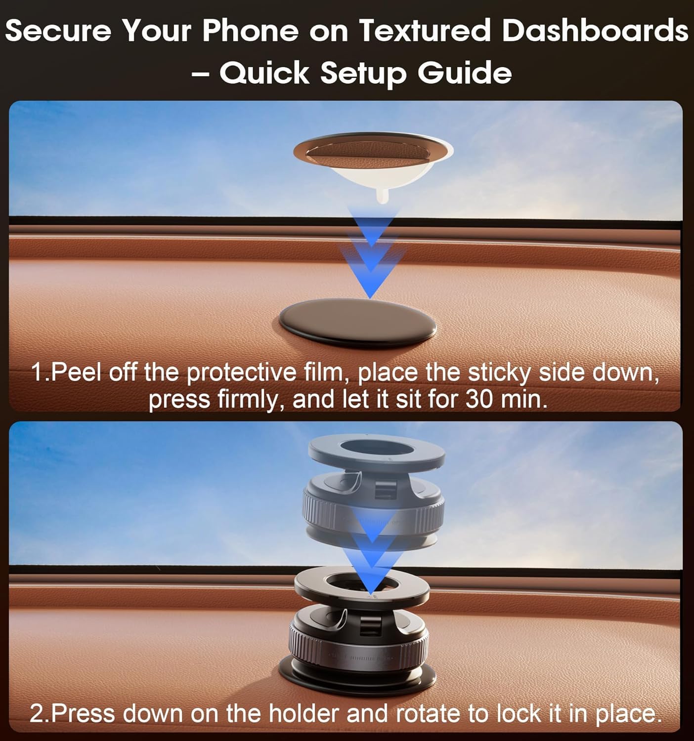 EYUVAA Vacuum Ultra Suction Magnetic Phone Holder for Car, Foldable Mobile Holder with Easy Secure Grip Compatible with Mag Saf Car Mount, Windshield, Dashboard, Mirror